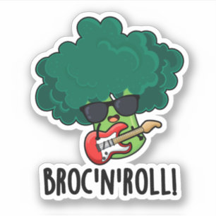 Adesivo Brock n Roll Funny Veggie Broccoli Pun