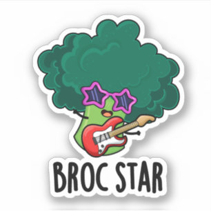 Adesivo Brock Star Funny Brocolli Rock Star