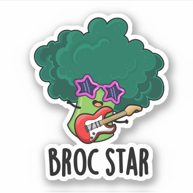 Adesivo Brock Star Funny Brocolli Rock Star (Frente)