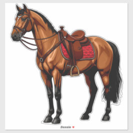 Adesivo Brown Horse With Saddle