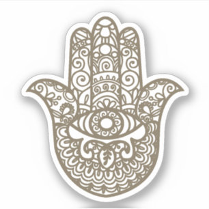 Adesivo Brown Khamsa Hand Boa sorte