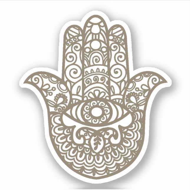 Adesivo Brown Khamsa Hand Boa sorte (Frente)