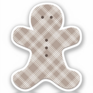 Adesivo brown plaid gingerbread man