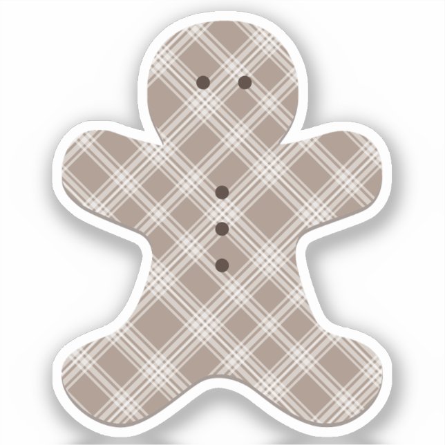 Adesivo brown plaid gingerbread man  (Frente)