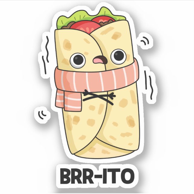 Adesivo Brrrito Engraçado Congelando Frio Burrito (Frente)