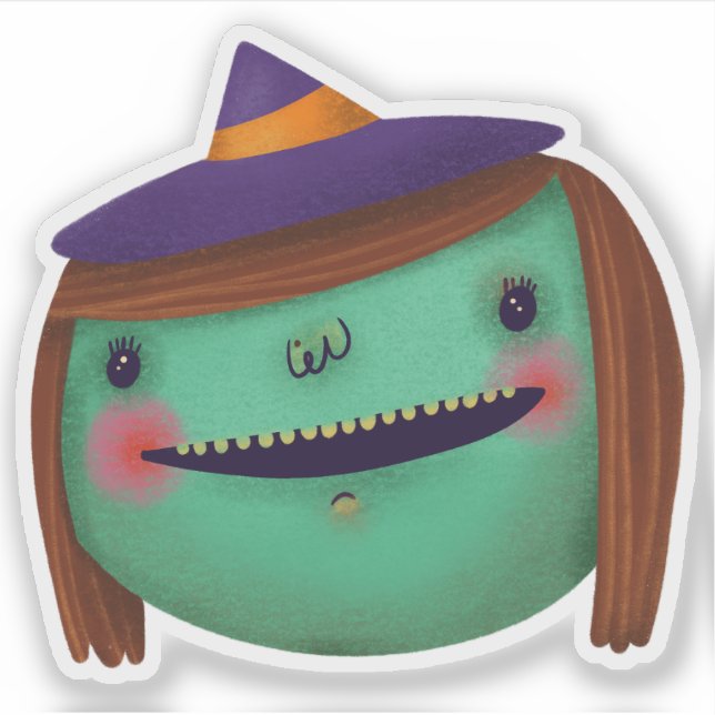 Adesivo Bruxa de Decoração do Halloween (Frente)