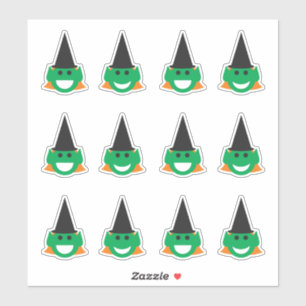 Adesivo Bruxa de Halloween encara diversão sorridente Car