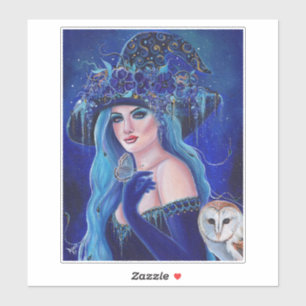 Adesivo Bruxa do Halloween com borboletas de Renee Lavoie