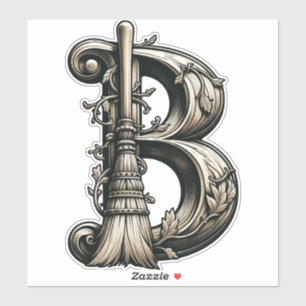 Adesivo Bruxa Má Vergonha - Letra B Personalizada Inicial