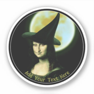 Adesivo Bruxa Mona Lisa Halloween Lua Cheia