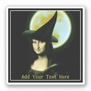 Adesivo Bruxa Mona Lisa Halloween Lua Cheia