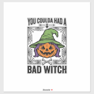 Adesivo Bruxa Ruim Funny Halloween Abóbora Bruxa_1