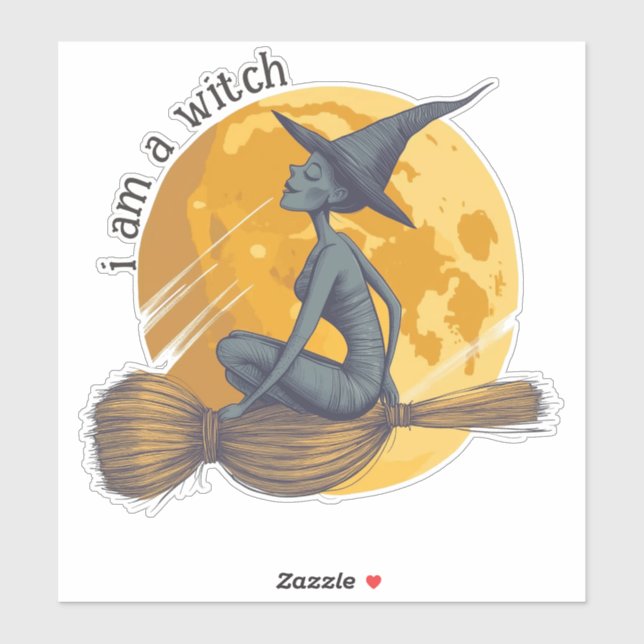 Adesivo Bruxa Voadora (Folha)