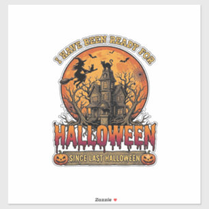 Adesivo Bruxa Voadora da Casa Assombrada de Halloween Desd