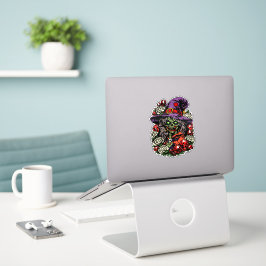 Adesivo Bruxa Zumbi de Janeiro com Gemas e Flores
