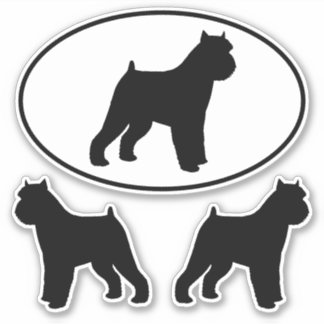 Adesivo Bruxelas Griffon Cachorro Silhouettes Vinyl Sticke