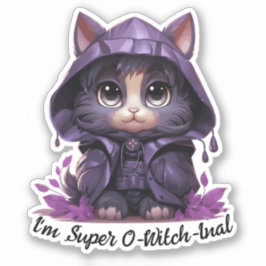 Adesivo Bruxo Cat - Vinheta Super O-Witch-inal
