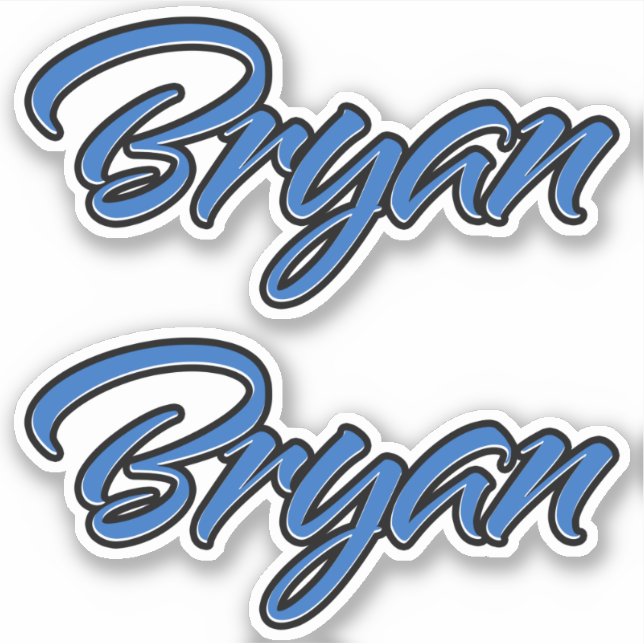 Adesivo Bryan Name blue Aufkleber Sticker Stickerset (Frente)