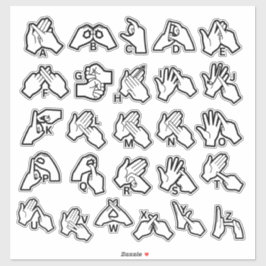 Adesivo BSL/Auslan Alphabet Sticker – Visual Learning Aid
