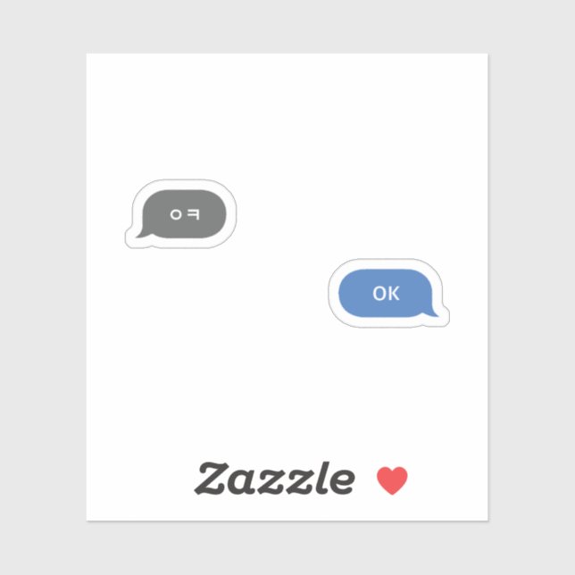 Adesivo Bubble de Chat Coreano ㅇ ㅋ (Folha)