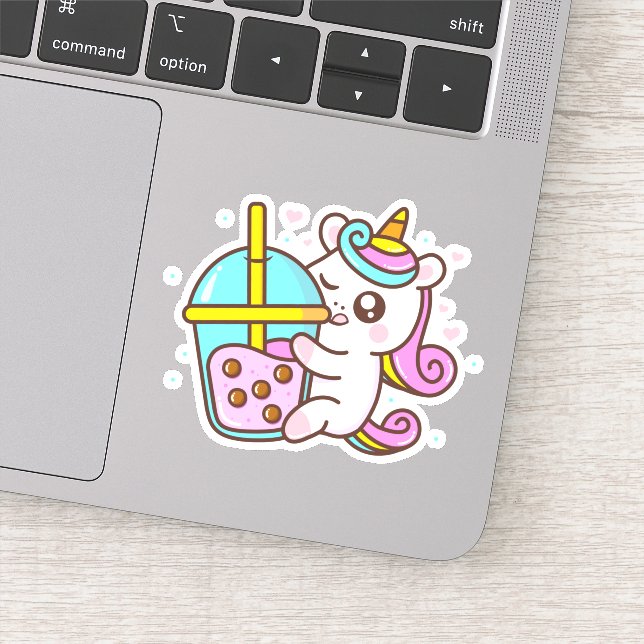 Adesivo Bubble Tea Loving Unicorn (Detalhe)
