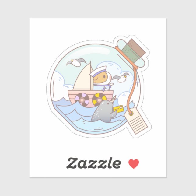 Adesivo Bubu, porco guineense, Um pote de aventura (Folha)