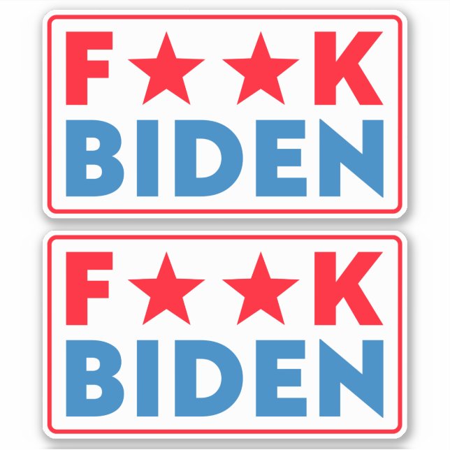 Adesivo Buck Fiden engraçado anti-Biden pro Trump (Frente)