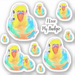 Adesivo Bugerigar Parakeet I Love Budget Bird