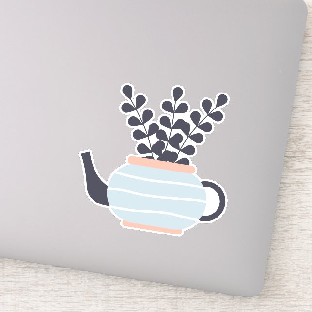 Adesivo Bule simples moderno com pastel vegetal (Detalhe)