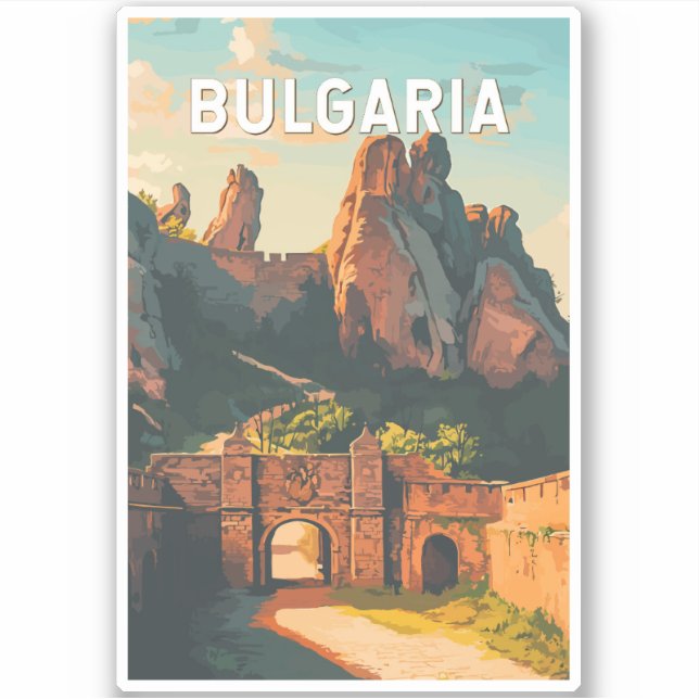 Adesivo Bulgária Ilustração Viagem Art Vintage (Frente)