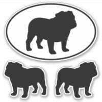 Bulhdog Silhouettes Legal Dog Vinyl Sticker Set