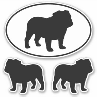 Adesivo Bulhdog Silhouettes Legal Dog Vinyl Sticker Set