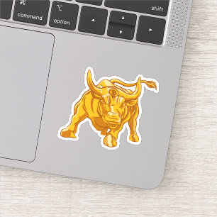 Adesivo Bull Dourado de logotipo Bitmoney