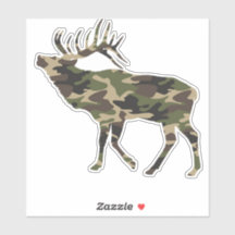 Bull Elk Camo Sticker