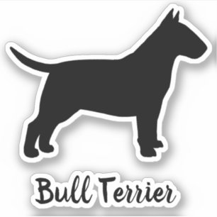 Adesivo Bull Terrier Silhouette Dog Brey Sticker