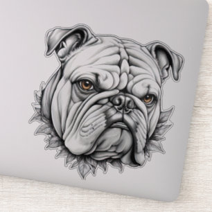Adesivo Bulldog Fierce & Loyal Design para Pássaros Cachor
