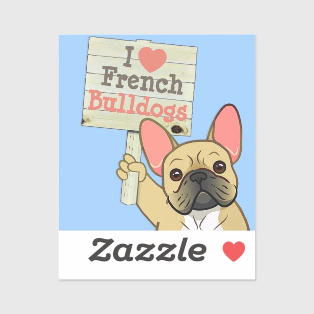 Adesivo Bulldog Francês com Placa Personalizável (Folha)