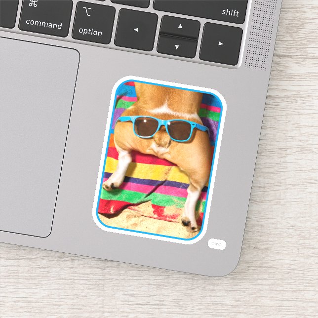 Adesivo Bumbum De Cães Com Óculos De Sol (Detalhe)