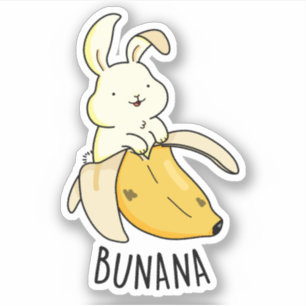 Adesivo Bunana Cute Bunny Em Um Vedante De Banana