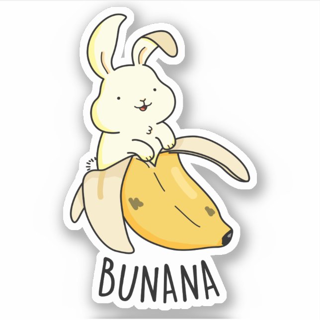 Adesivo Bunana Funny Bunny Num Canhão De Banana (Frente)