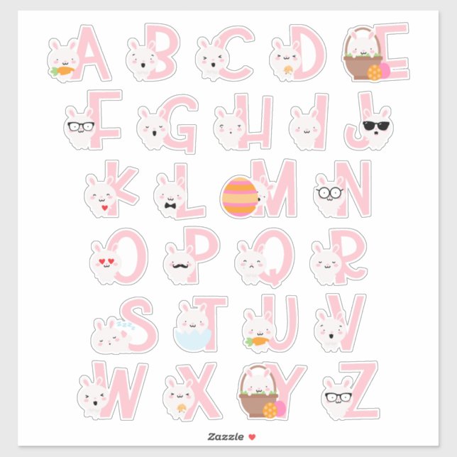 ADESIVO BUNNIES ALPHABET (Folha)