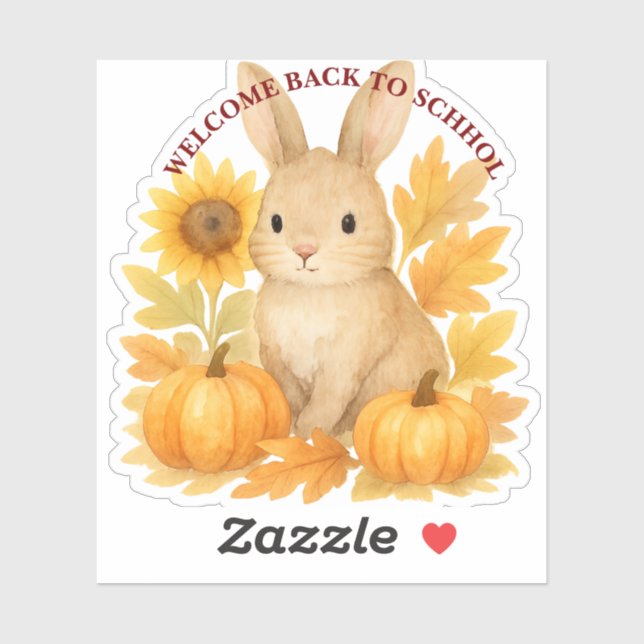 Adesivo Bunny Bem-Vindo À Escola (Folha)