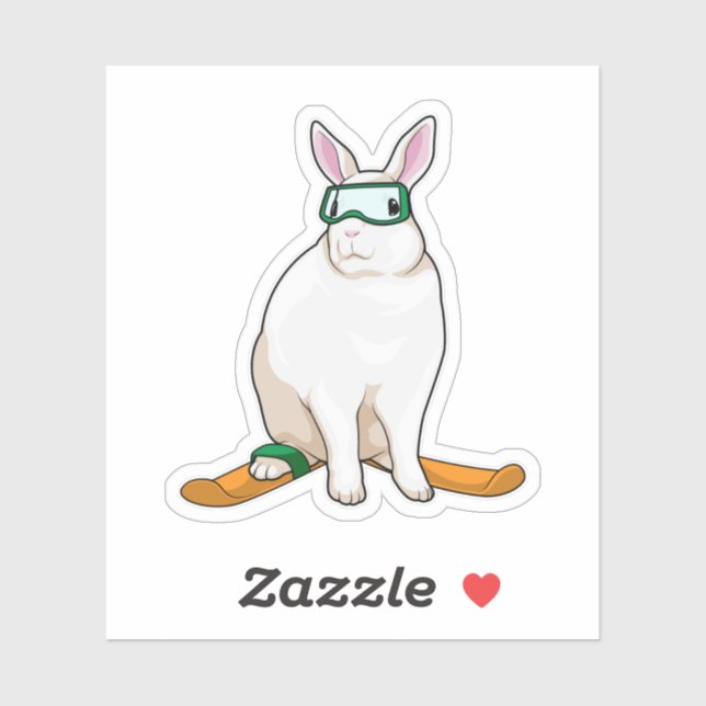 Adesivo Bunny Skier Ski (Folha)