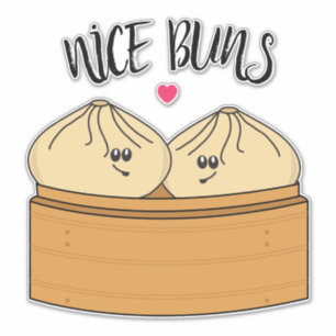 Adesivo Buns Belos Buns Cheeky Chat Up Jogando Comida Pun