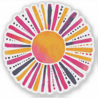 Adesivo Bunte Sonne- Aquarellstil