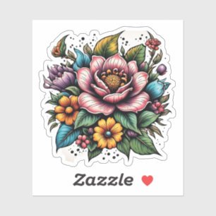 Adesivo Buquê de flores multicolorido