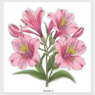 Adesivo Buquê de Lírio Rosa