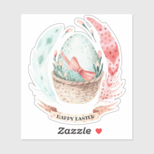 Adesivo buquê de ovos e penas de Páscoa