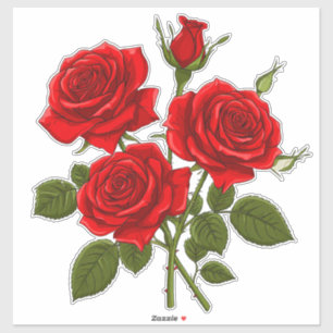 Adesivo Buquê de Rosas Vermelhas