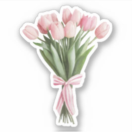 Adesivo Buquê de Tulipas Rosa